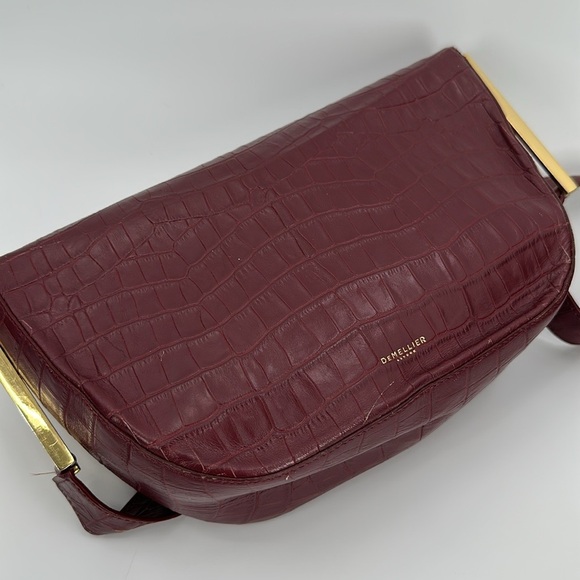 DeMellier Burgundy croc effect Bergen Bag crossbody - Picture 12 of 12